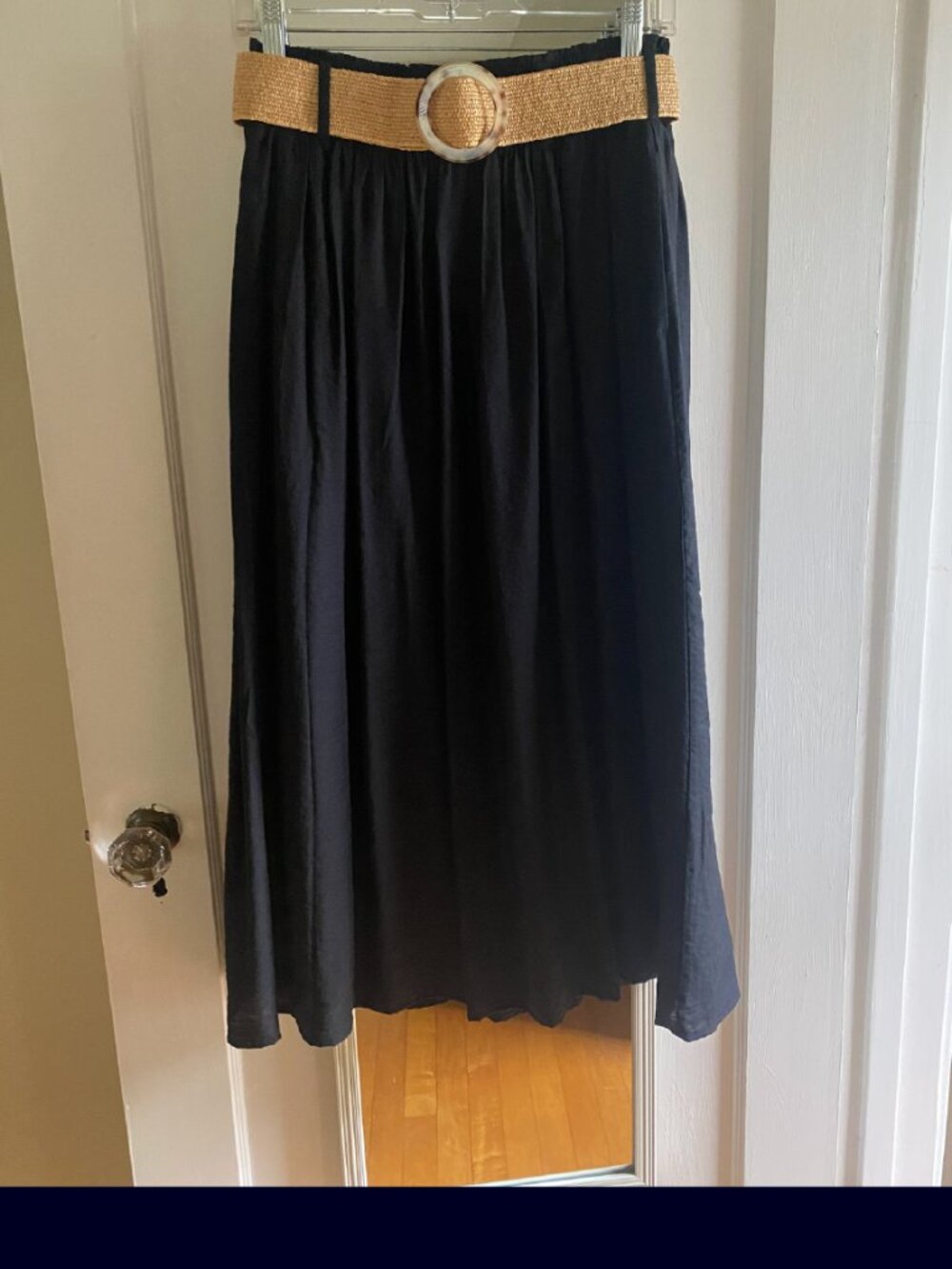 Nine West- Black, Belted Long Skirt, Lined, Never Worn